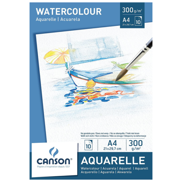 بلوک آبرنگ 10 برگ AQUARELLE کانسون ابعاد A4