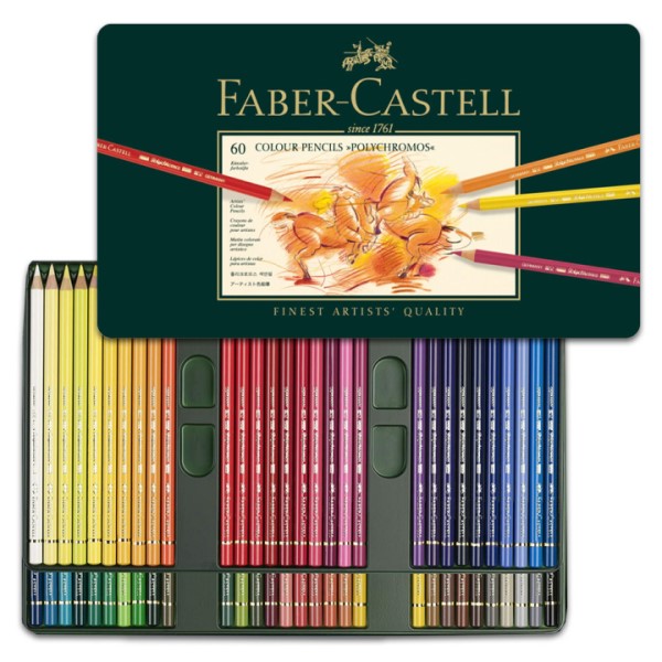 مداد رنگی 60 رنگ Polychromos فابرکاستل جعبه فلزی