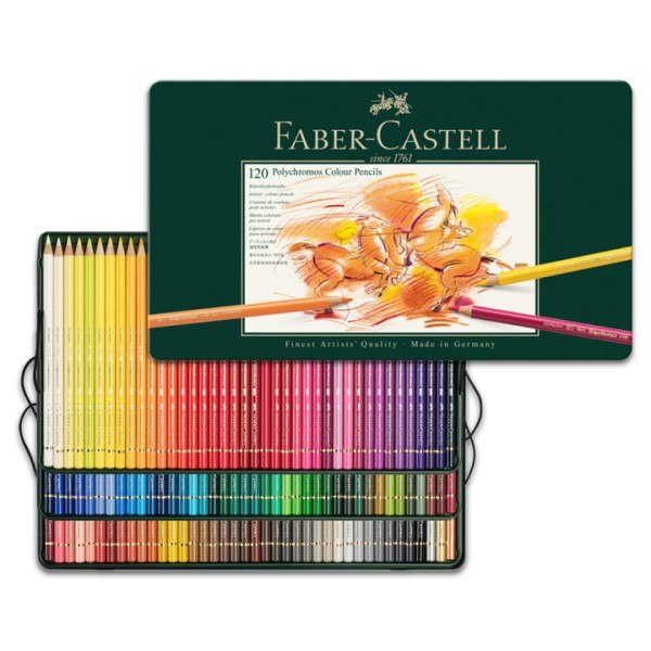 مداد رنگی 120 رنگ Polychromos فابرکاستل جعبه فلزی