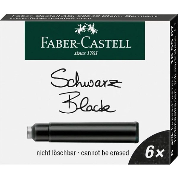 کارتریج خودنویس فابرکاستل رنگ BLACK بسته 6 عددی