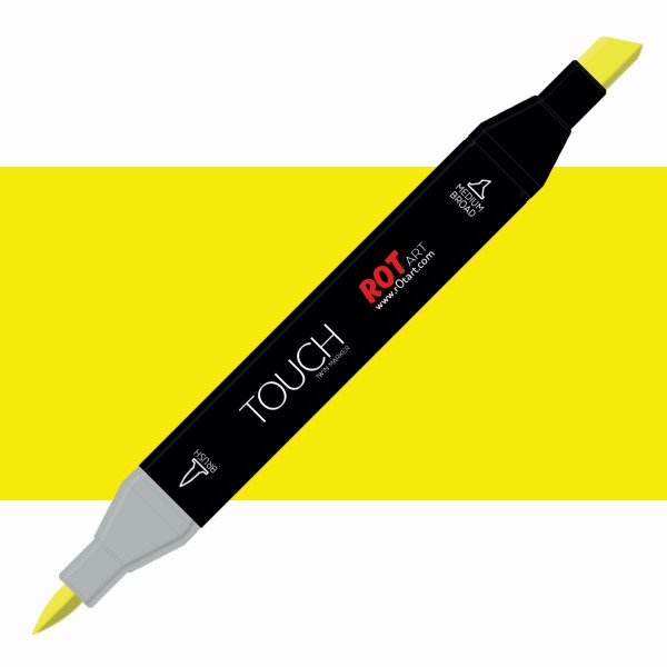 ماژیک راندو براش دو سر تاچ رآت کد 123 رنگ FLUORESCENT YELLOW