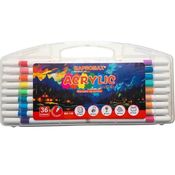 ماژیک مپرومکس مدل اکریلیک براش بسته 36 عددی